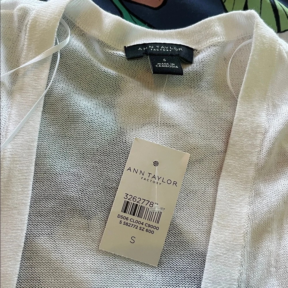 Pure white open cardigan new